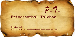 Princzenthal Talabor névjegykártya